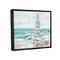 Stupell Industries Snowy Christmas Tree Beach Shore Framed Floater Canvas Wall Art